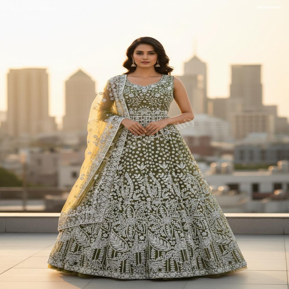 GW-70011 Heavy Floral Anarkali Gown