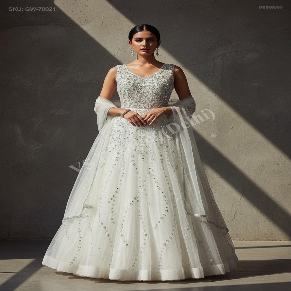 GW-70021 Cut-Dana Net Gown