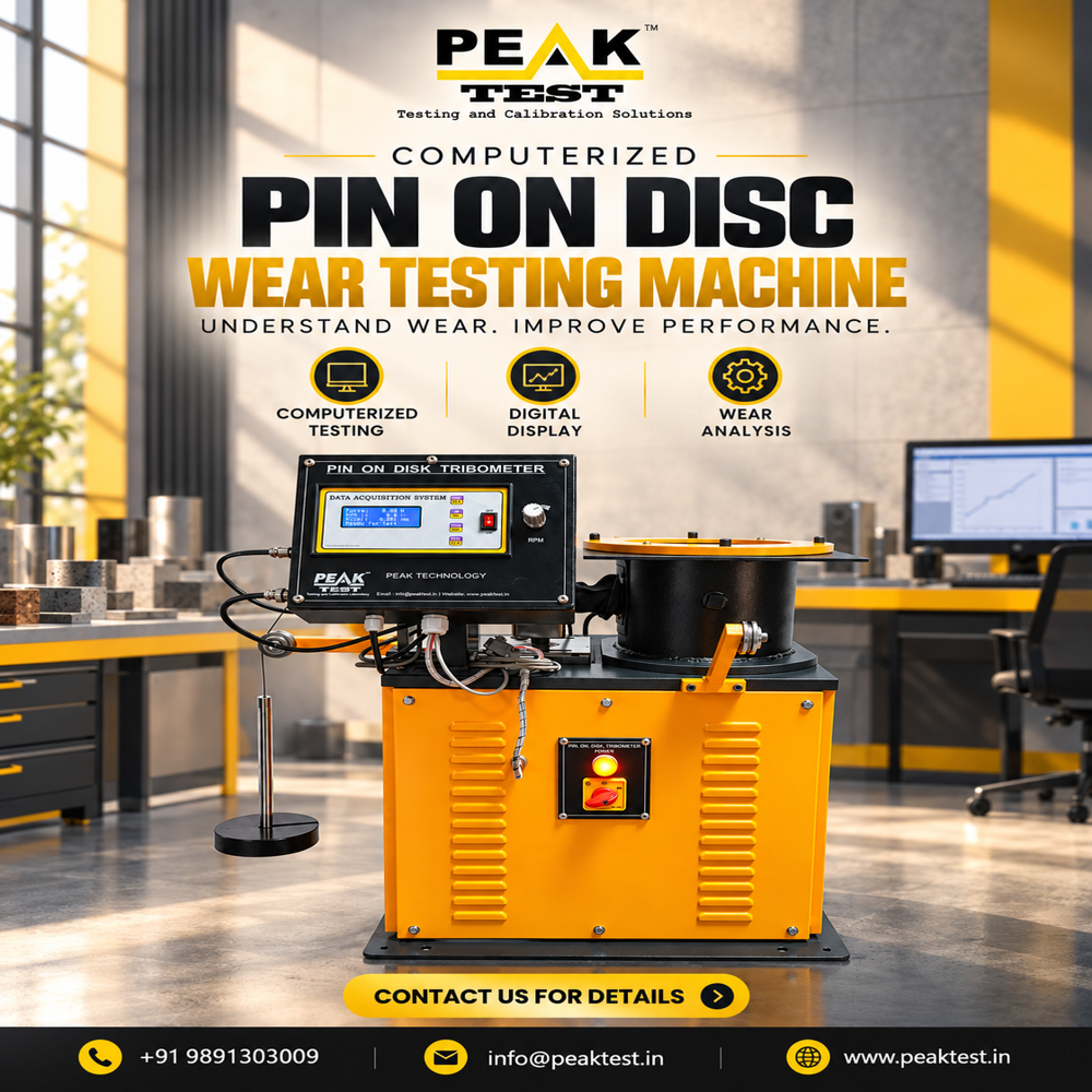 Computerised Pin On Disc Wear Testing Machine - Powder-Coated Mild Steel, 100 mm Disc Diameter, 200 N Load Capacity | Digital LCD Display, Real-Time Data Acquisition, Programmable Parameters