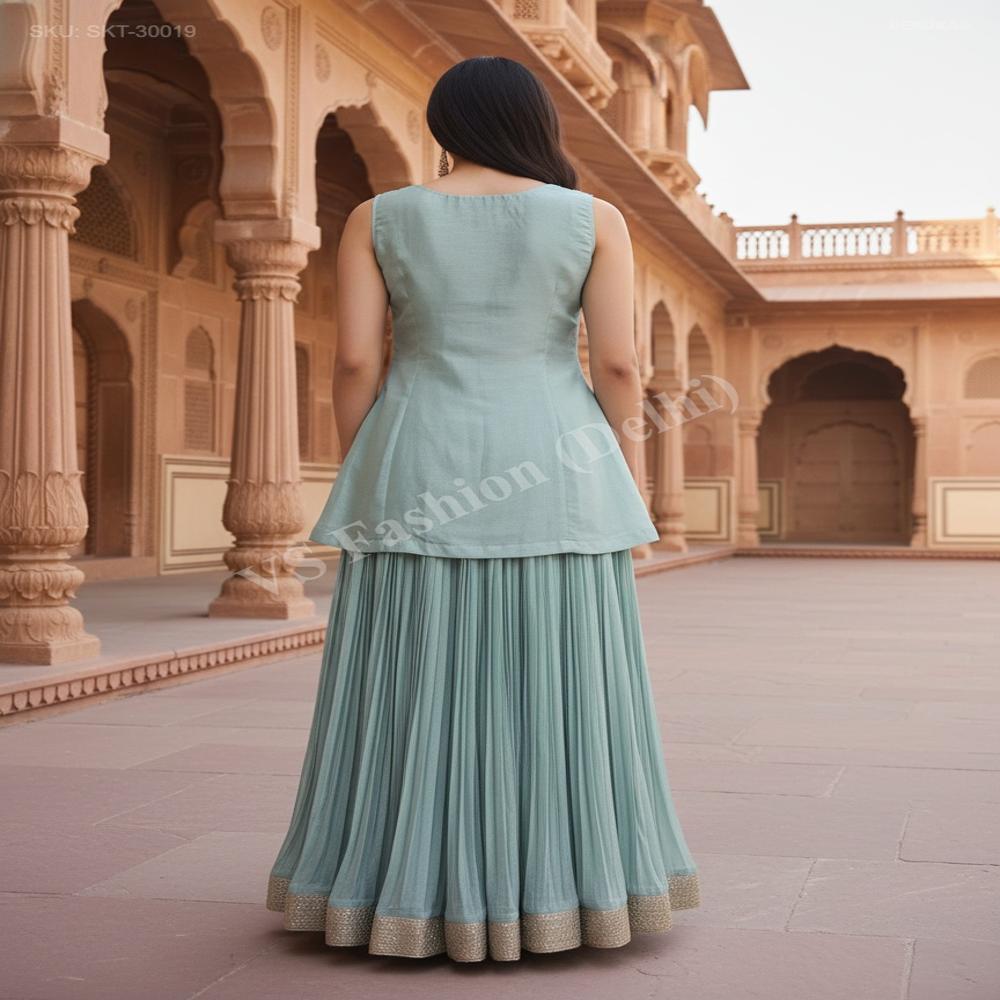 SKT-30019 Chinon silk Front Slit