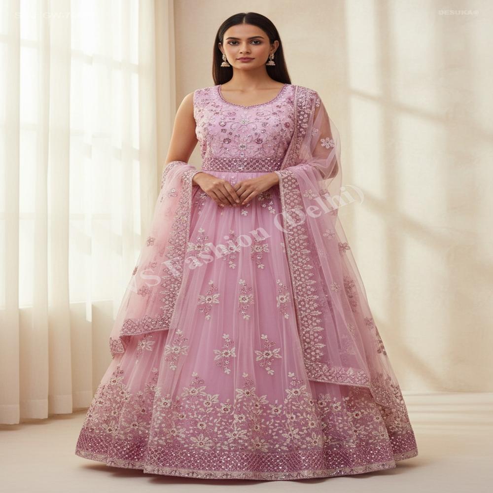 GW-70019 Flared Gown with Duppatta