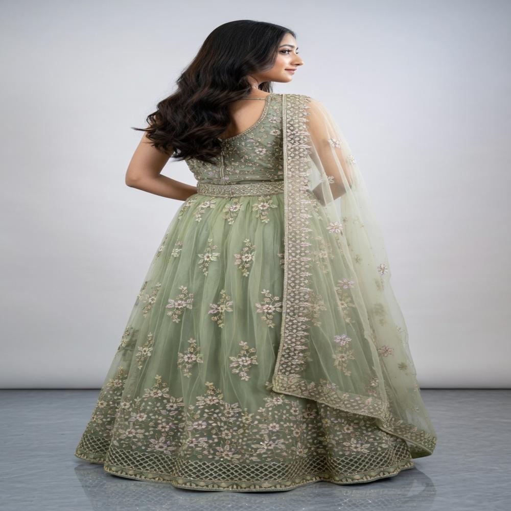 GW-70019 Flared Gown with Duppatta