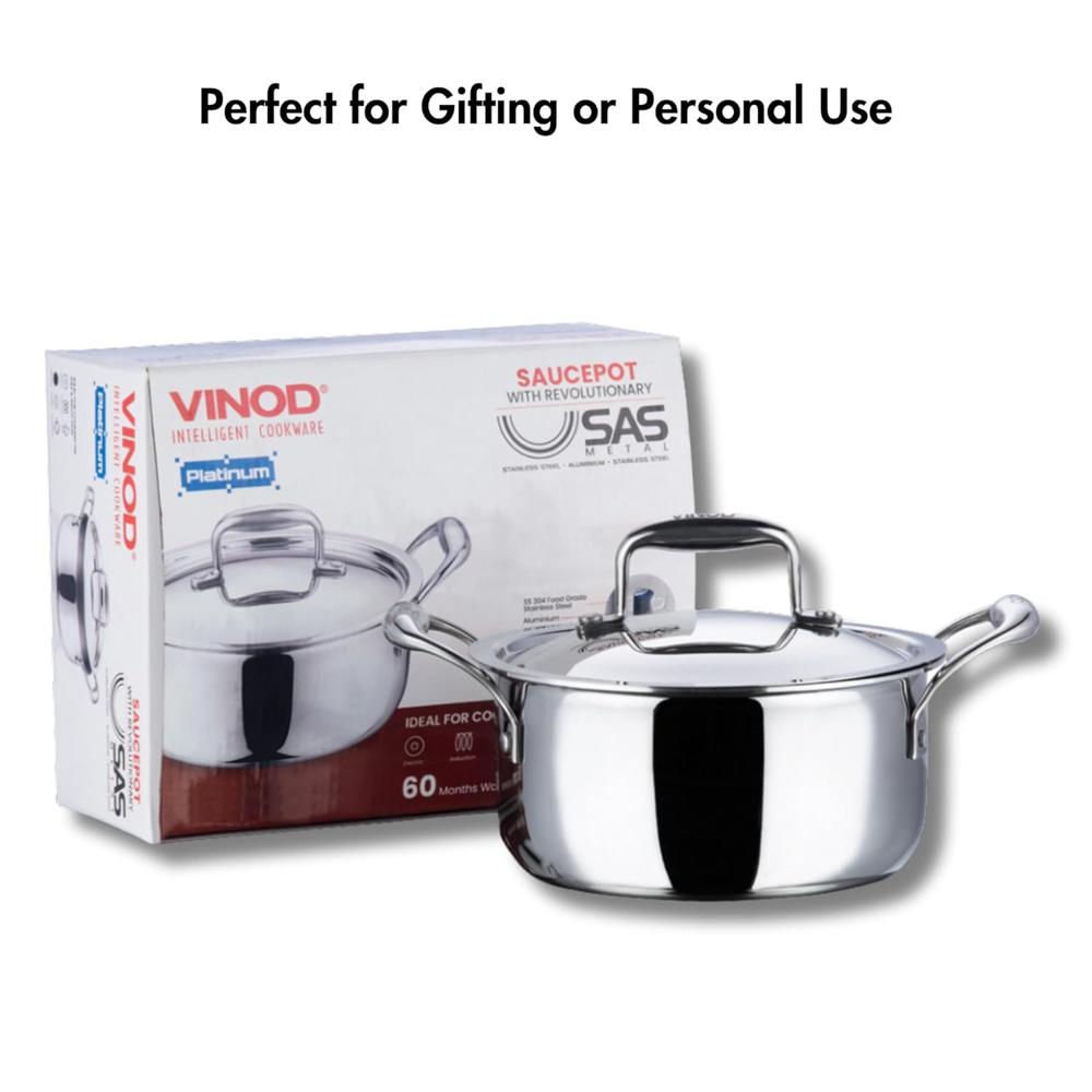 Vinod Platinum Triply Stainless Steel Saucepot