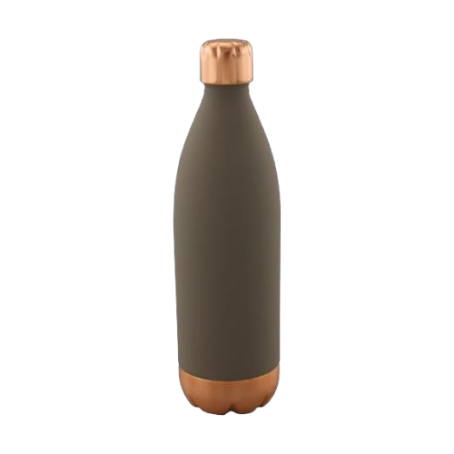 Copper Atlas Bottle - Pure Copper 1 Litre, Matte/shiny Finish, Leakproof Screw Cap