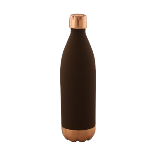 Copper Atlas Bottle - Pure Copper 1 Litre, Matte/shiny Finish, Leakproof Screw Cap