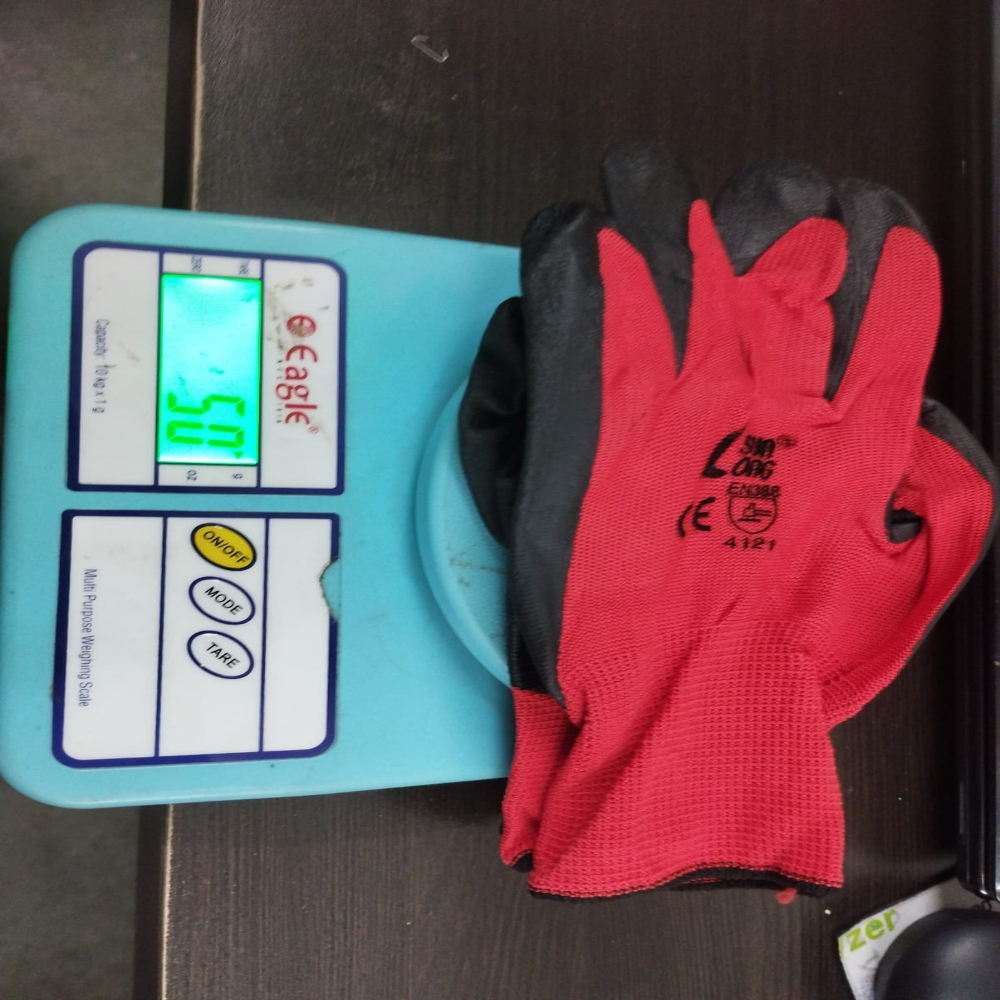 Sunlong Latex Dip Hand Gloves - Latex Examination Gloves, Full Finger Style, Red/black Color