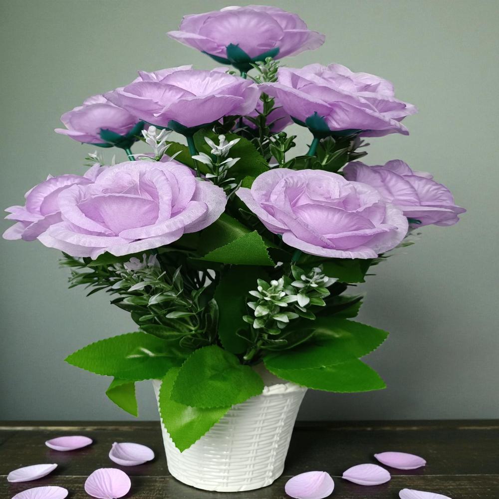 Twelve Fower Bunch With Pot - Color: Purple