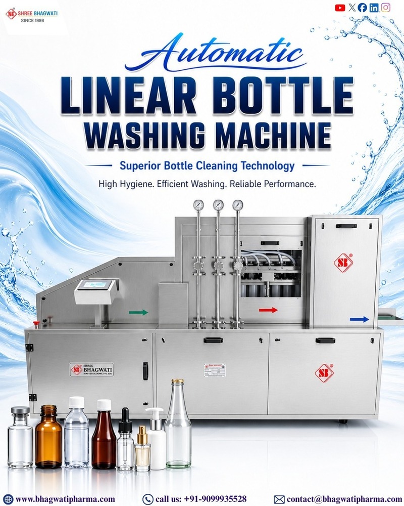 Automatic Linear Bottle Washing Machine