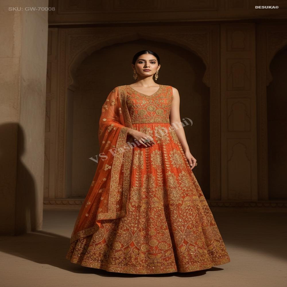 GW-70008 Zari Embroidered Anarkali Gown