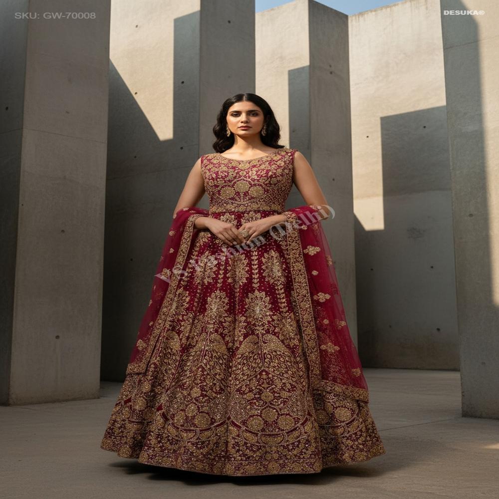 GW-70008 Zari Embroidered Anarkali Gown