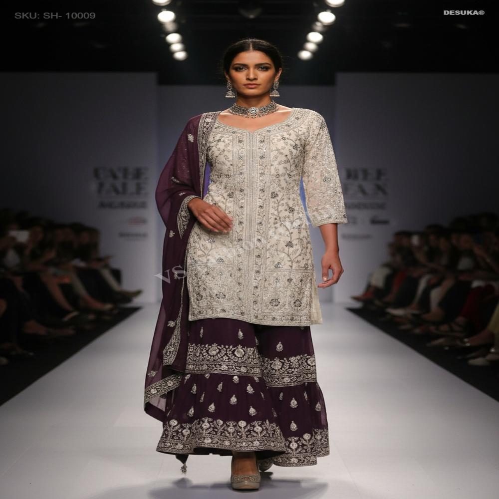 SH-10009 Georgette Sharara suit