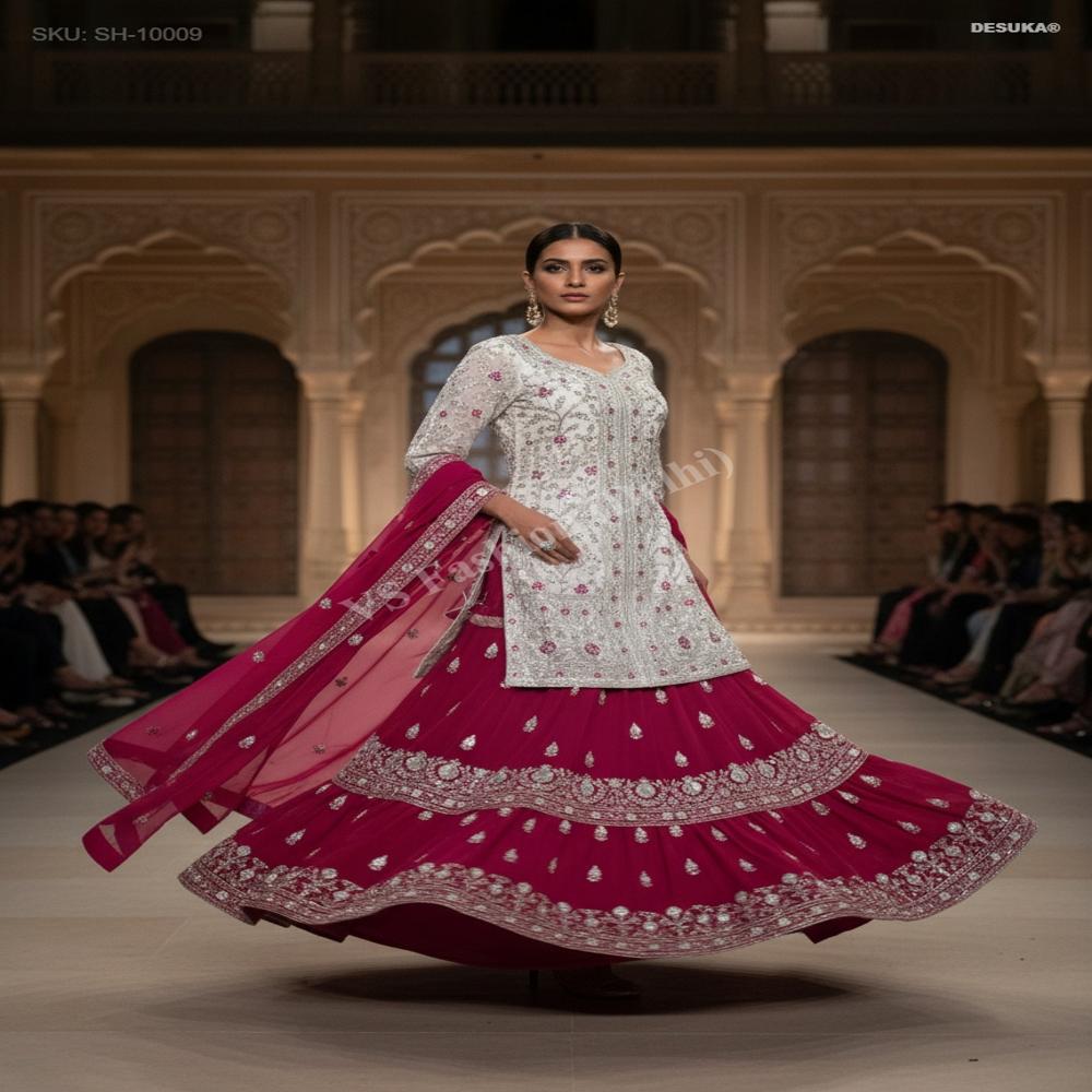 SH-10009 Georgette Sharara suit