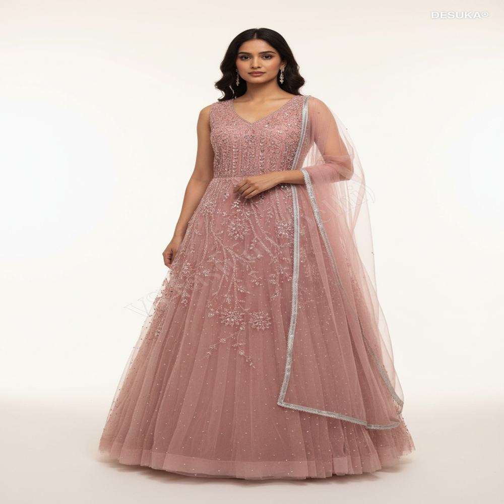 GW-70001 Premium Net Designer Gown