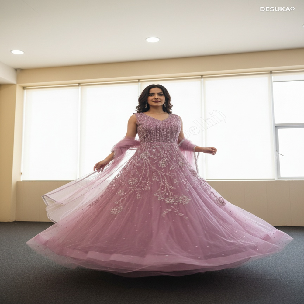 GW-70001 Premium Net Designer Gown