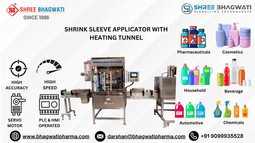 Shrink Sleeve Applicator with Heating Tunnel