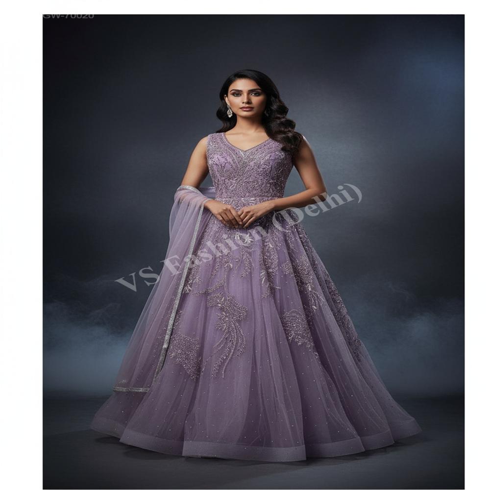 GW-70020 Flared Gown with Cut-Dana