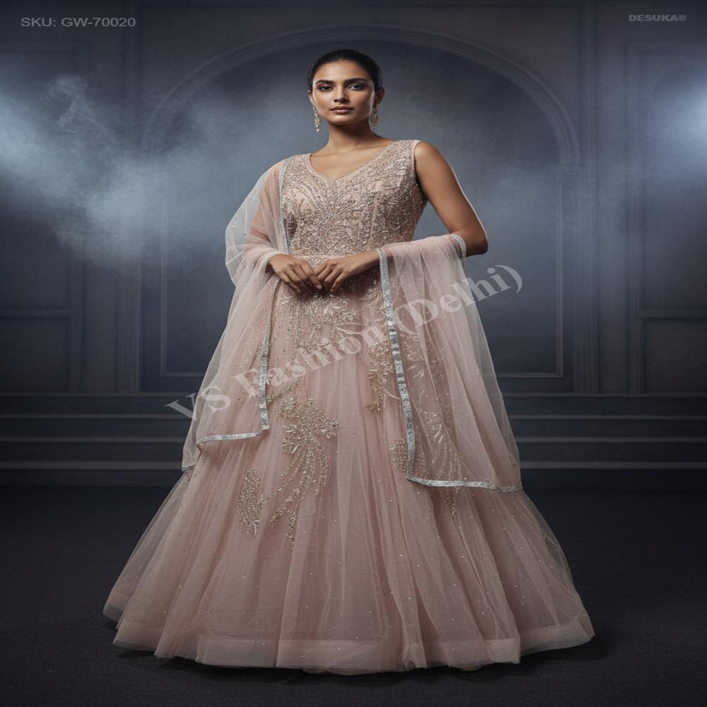 GW-70020 Flared Gown with Cut-Dana