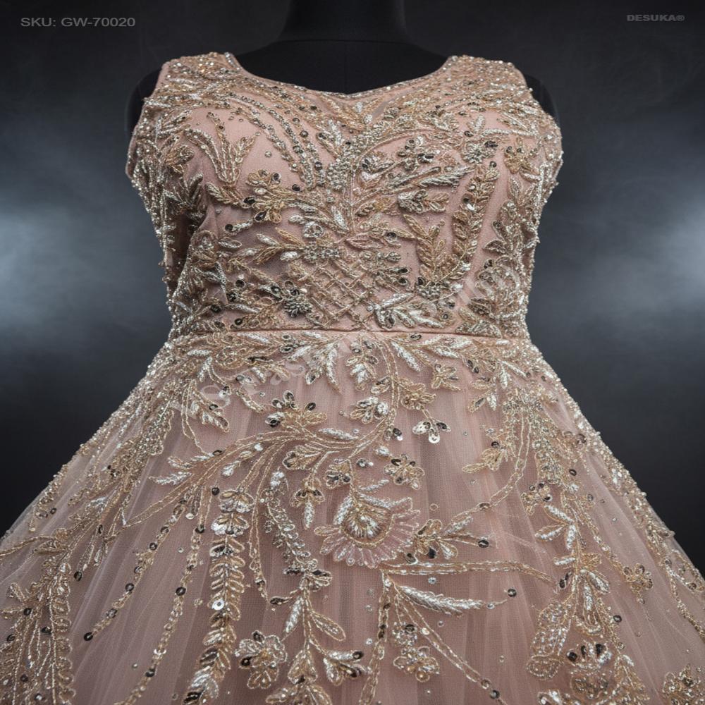GW-70020 Flared Gown with Cut-Dana
