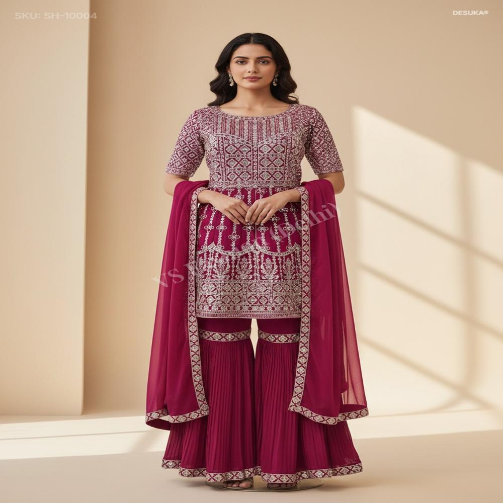 SH-10005 Georgette Mirror Sharara