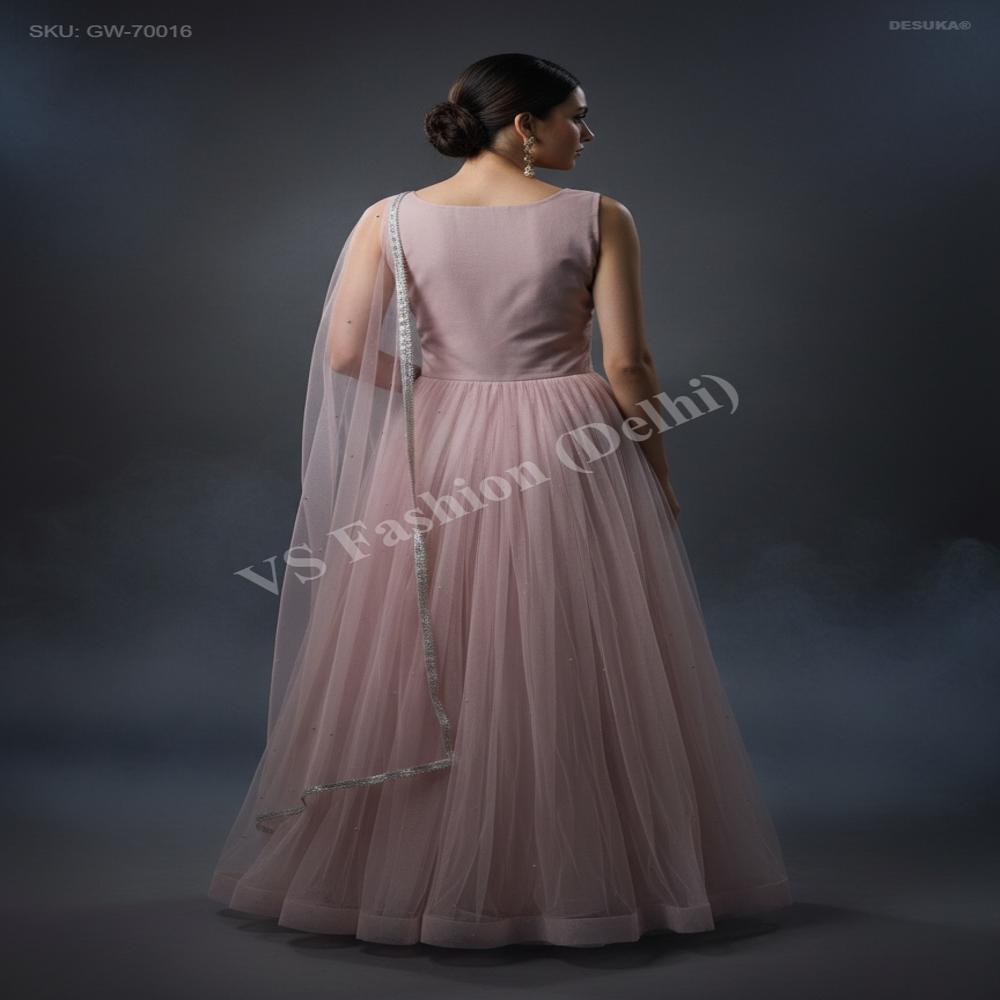 GW-70016 Floor-Length Gown with Dupatta