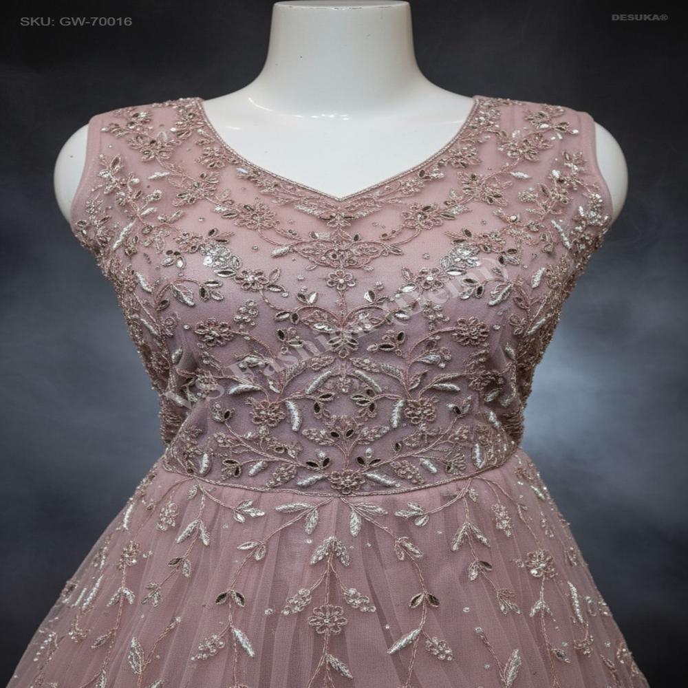 GW-70016 Floor-Length Gown with Dupatta