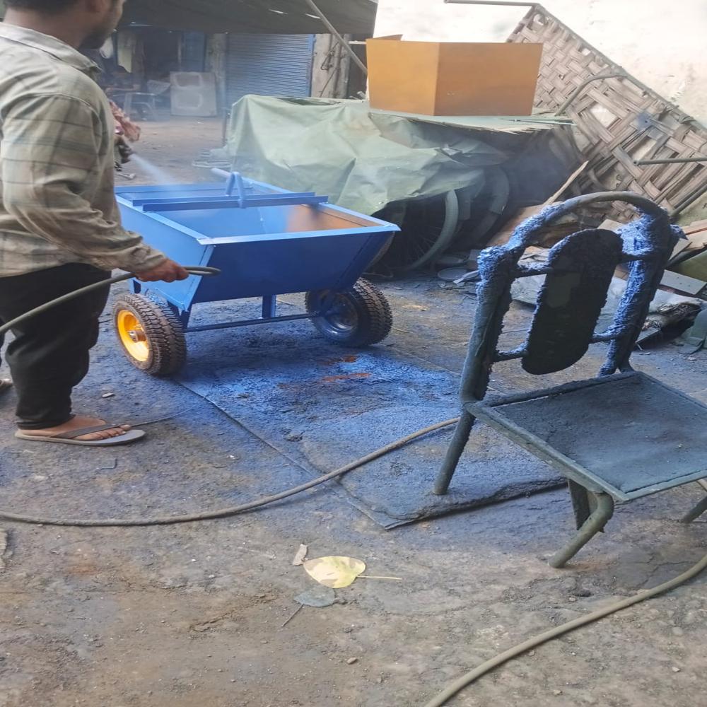 Double Wheel Barrow Trolley for Constructions | Monkey Hoist Trolley & Thela Heavy Duty of Shifting of Concrete Bricks Sand