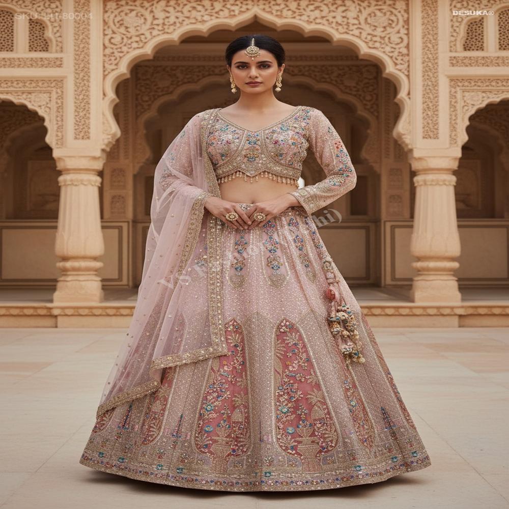 LH-80004 Embroidered Designer Lehenga