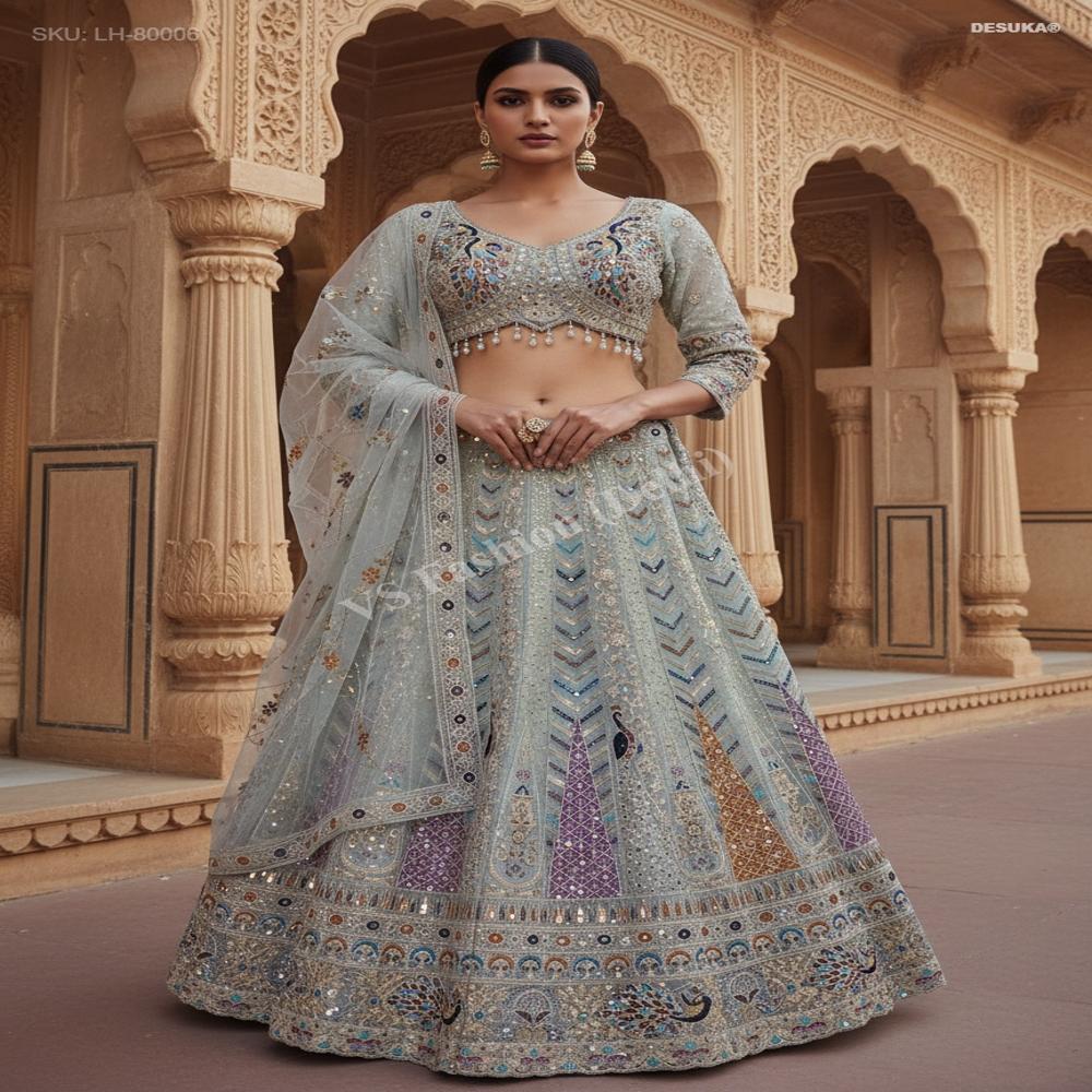 LH-8006 Embellished Net Lehenga Choli Set