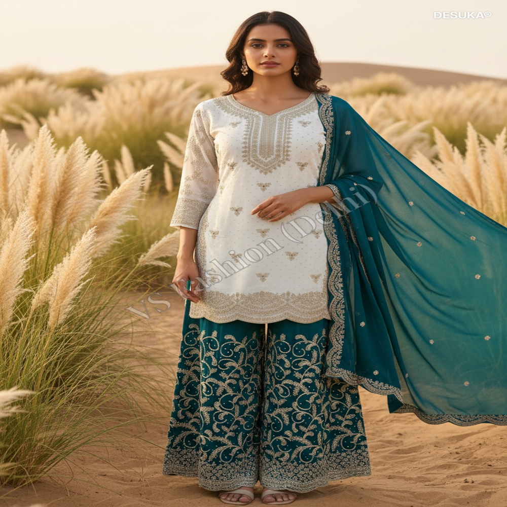 SH-10001 Georgette Embroidery Sharara