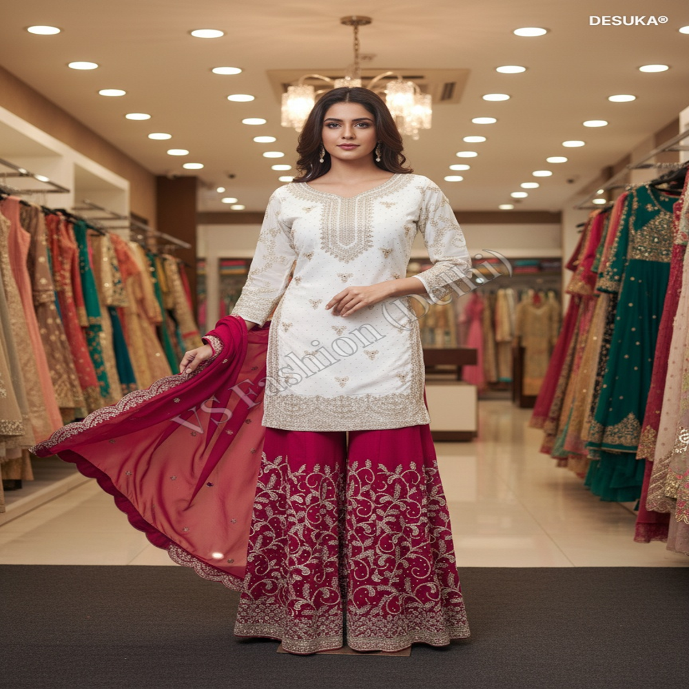 SH-10001 Georgette Embroidery Sharara