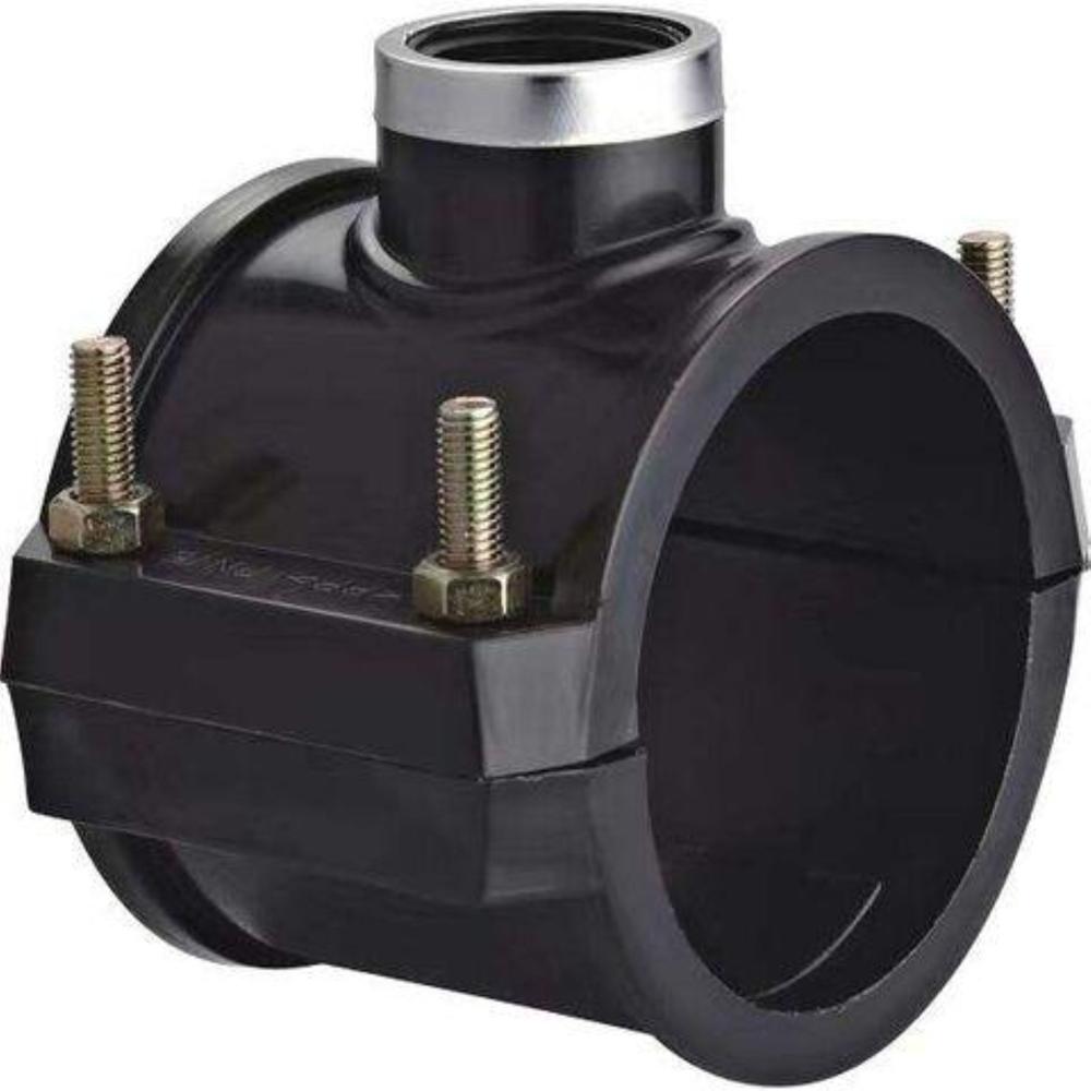 Hdpe Service Saddle - Hdpe With Brass Insert, 20-315mm, Black, Pn16 | Leak-proof, Corrosion Resistant, Uv Stabilized, Manual Installation
