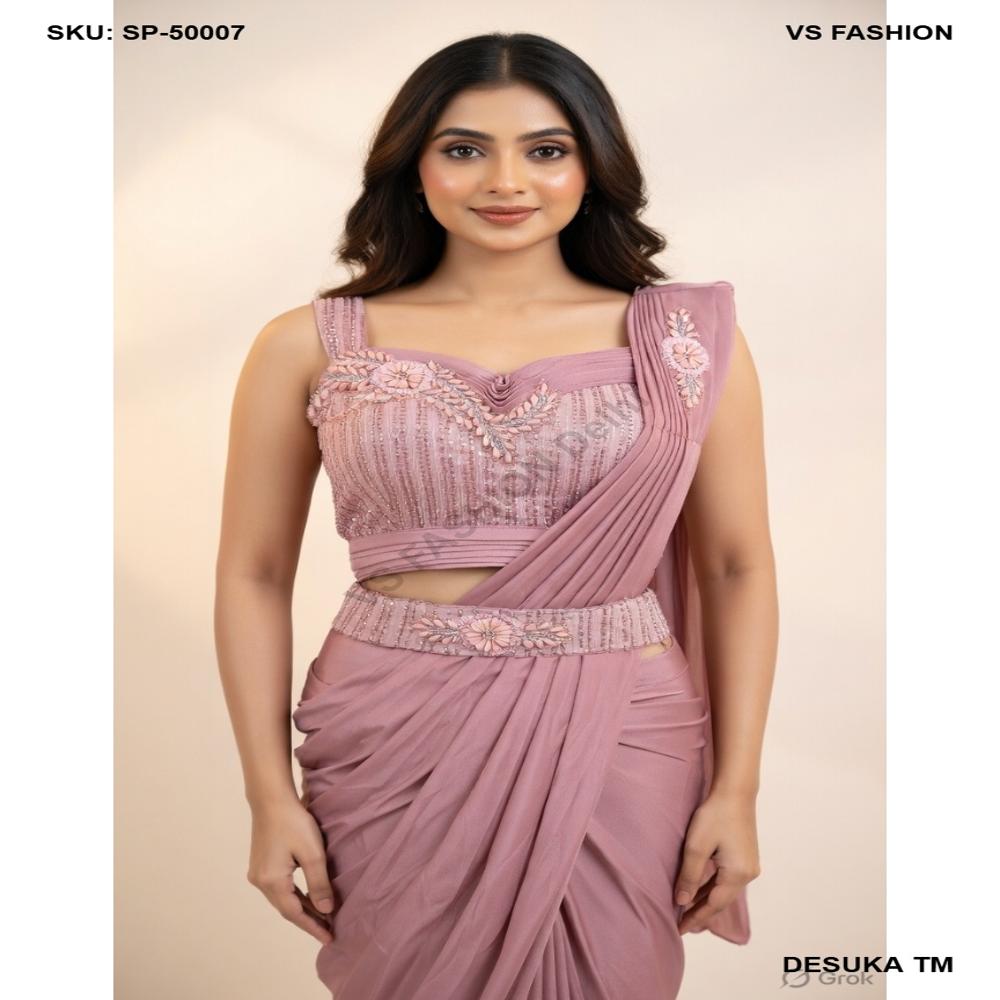 SP-40007 Lyrca Pre Draped Saree