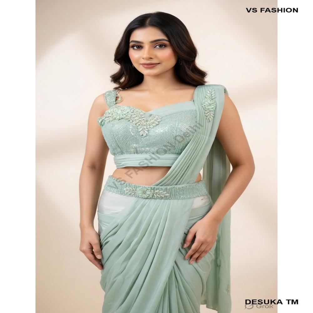 SP-40007 Lyrca Pre Draped Saree
