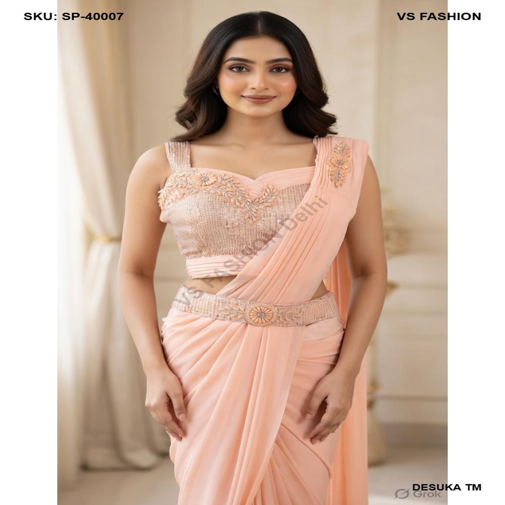 SP-40007 Lyrca Pre Draped Saree