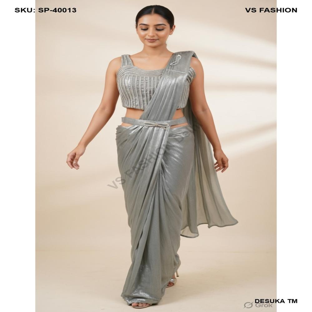 SP-40013 Metallic Pre Drapped Saree