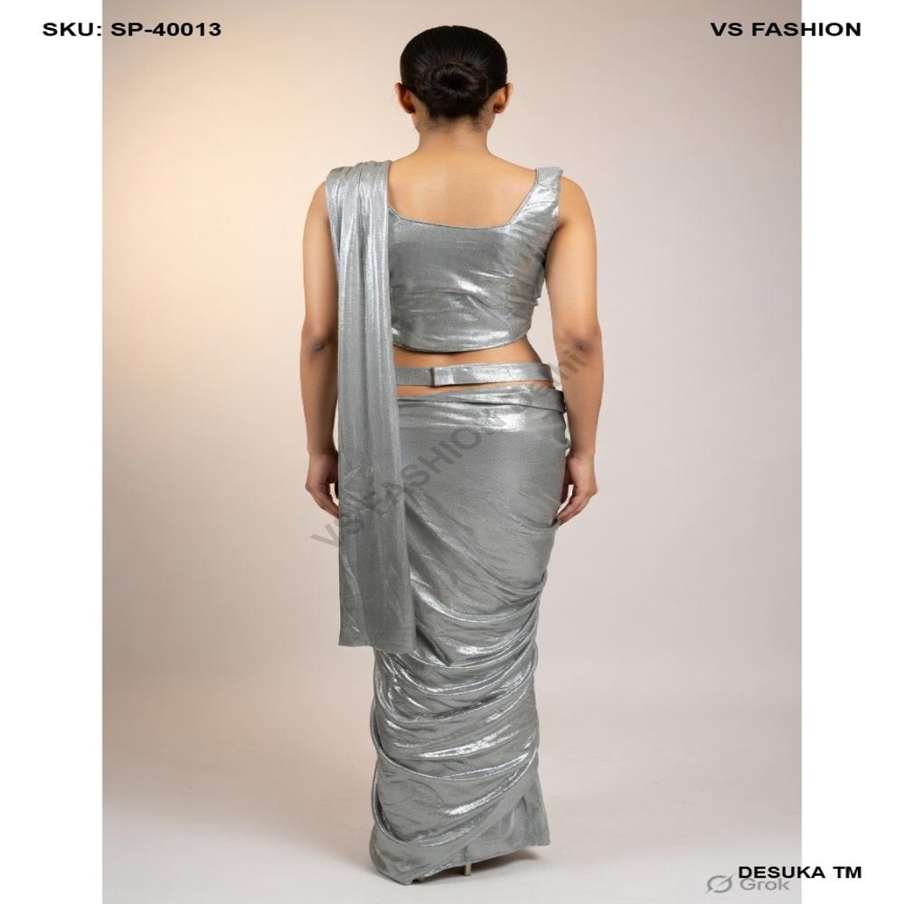 SP-40013 Metallic Pre Drapped Saree