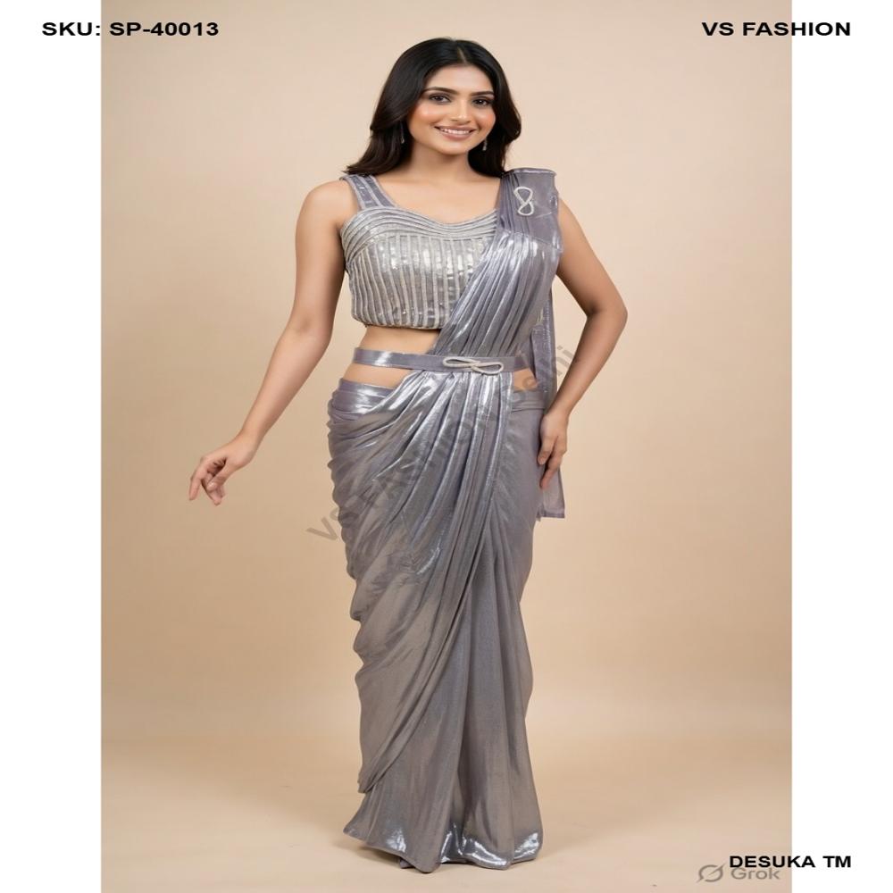 SP-40013 Metallic Pre Drapped Saree