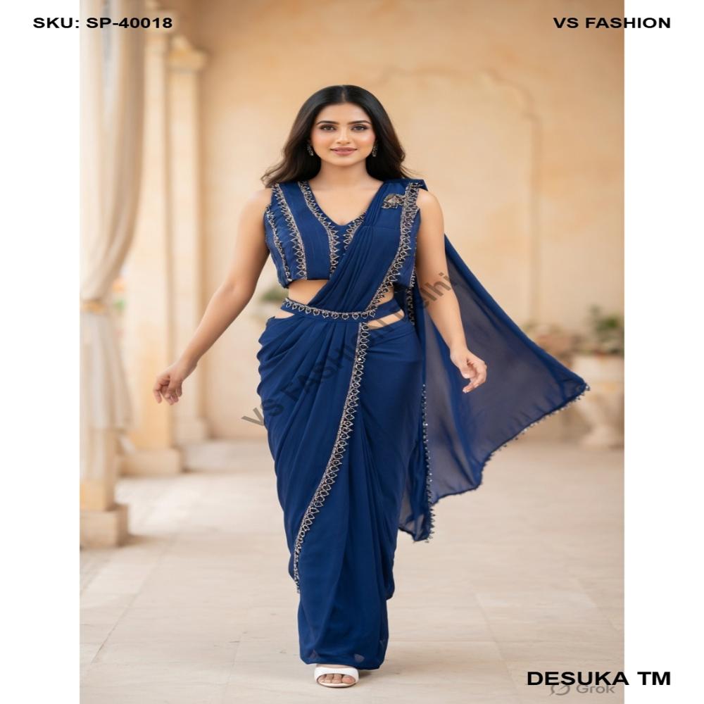 SP-40018 Handcrafted Draped Saree