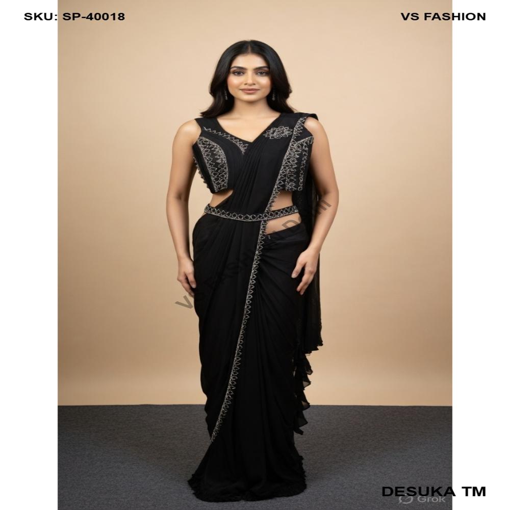 SP-40018 Handcrafted Draped Saree