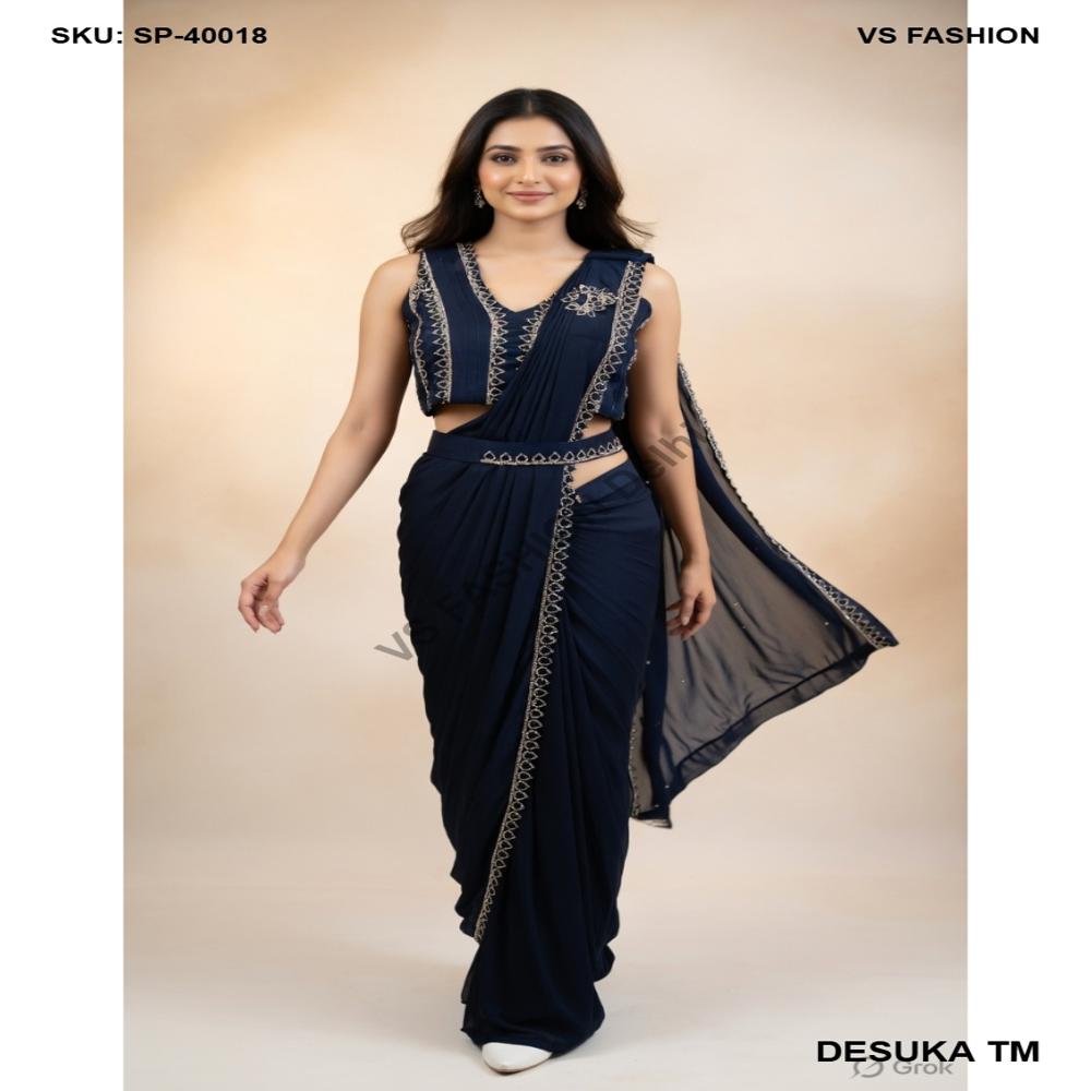 SP-40018 Handcrafted Draped Saree