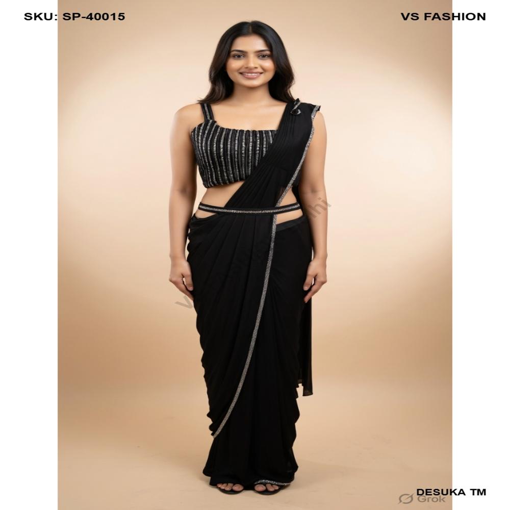 SP-40015 Lycra Pre-Draped Saree