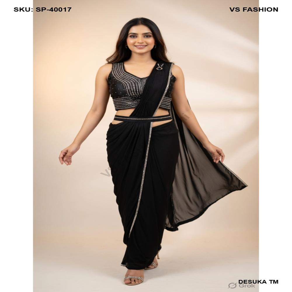 SP-40017 Aura Premium Draped Saree