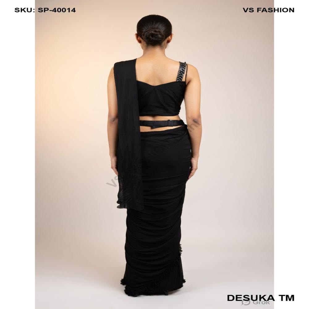 SP-40014 Designer Black Saree