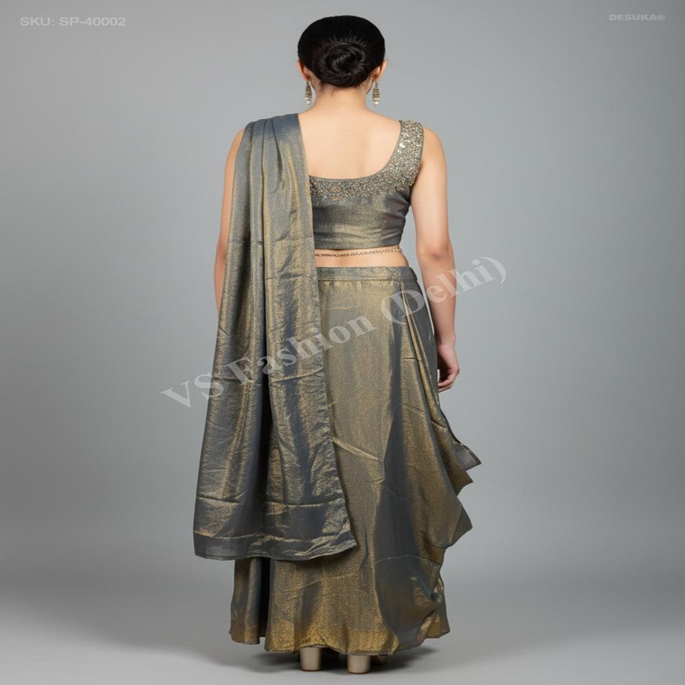 SP-40002 Fendi Silk Pre-draped Saree 