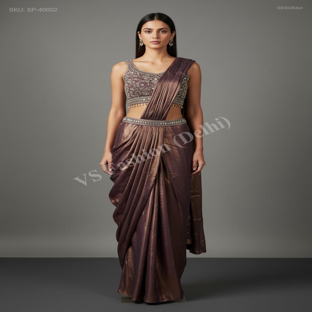 SP-40002 Fendi Silk Pre-draped Saree 