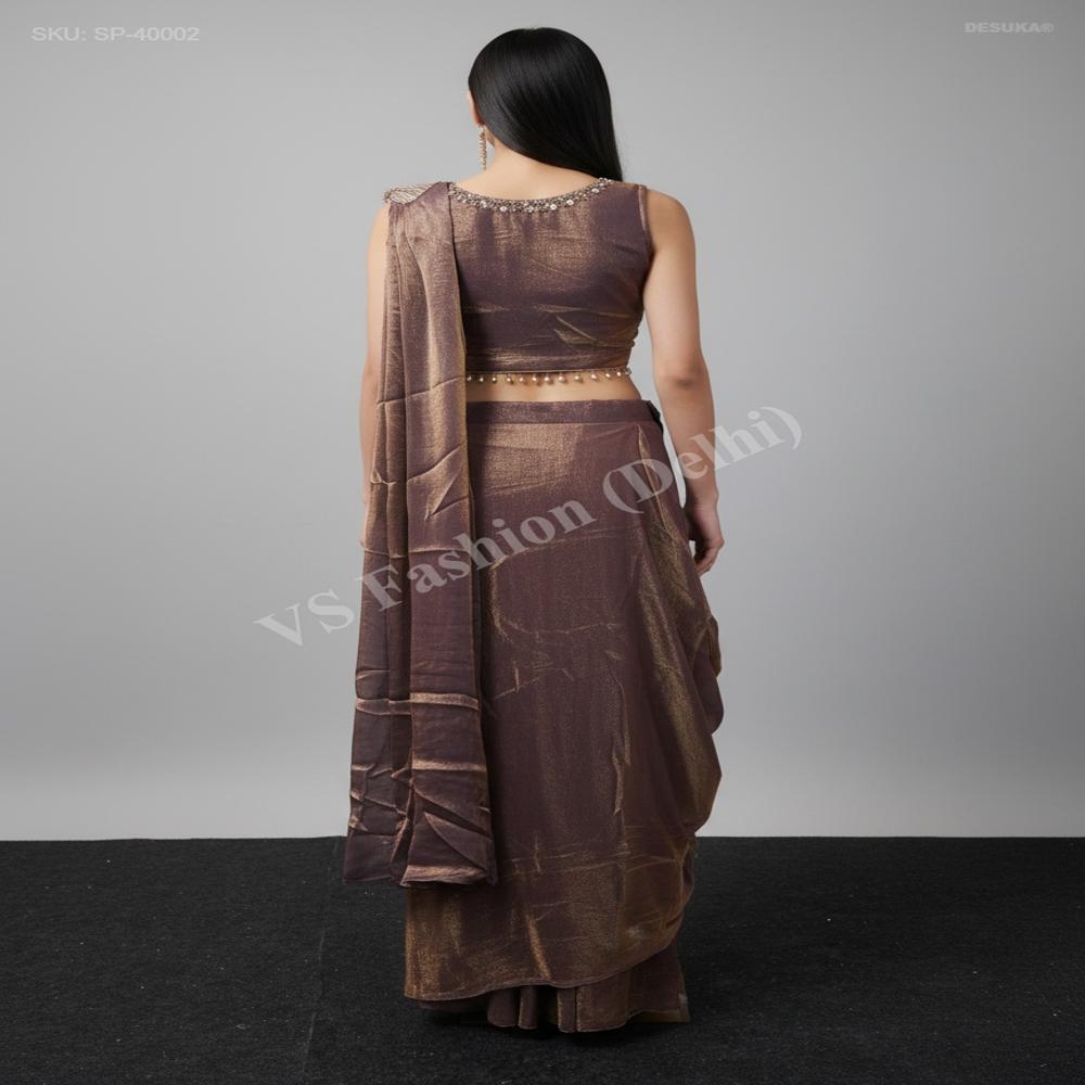 SP-40002 Fendi Silk Pre-draped Saree 