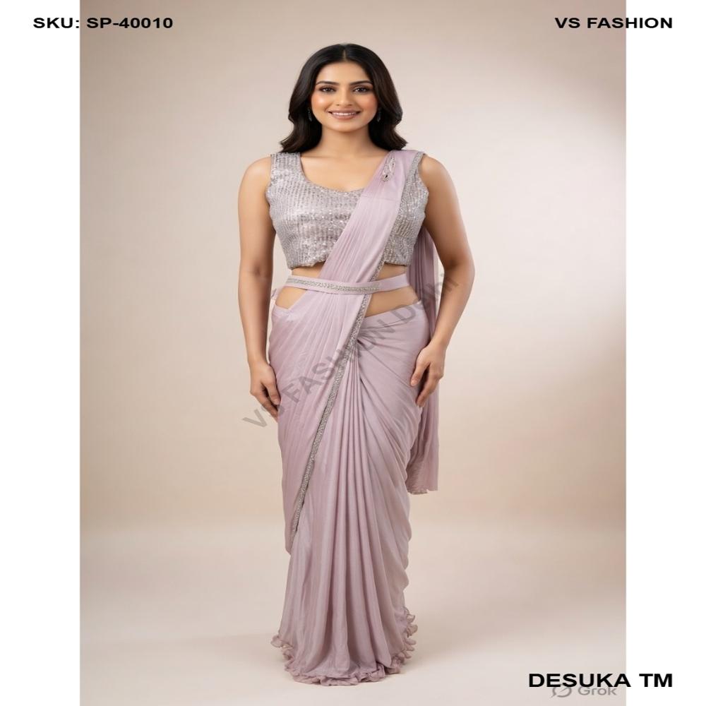 SP-40010 Pre-Draped Lycra Saree Set