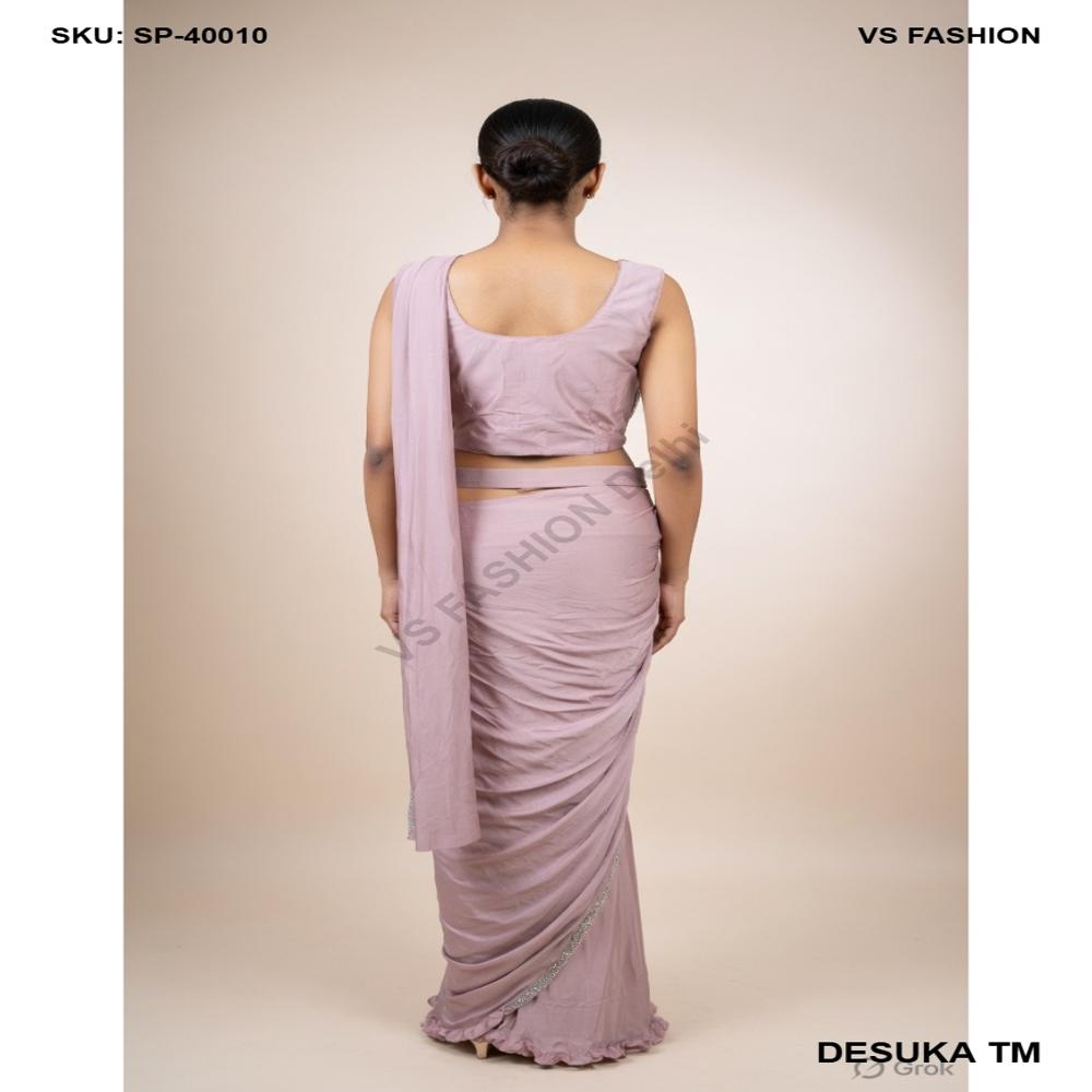 SP-40010 Pre-Draped Lycra Saree Set