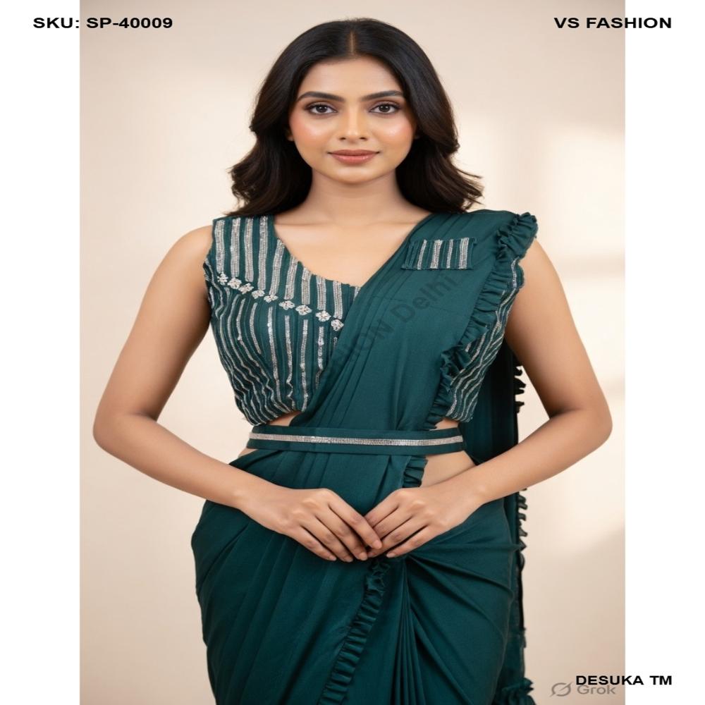 SP-40009 Pre-Draped Ruffle Saree