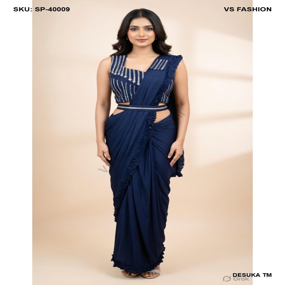 SP-40009 Pre-Draped Ruffle Saree